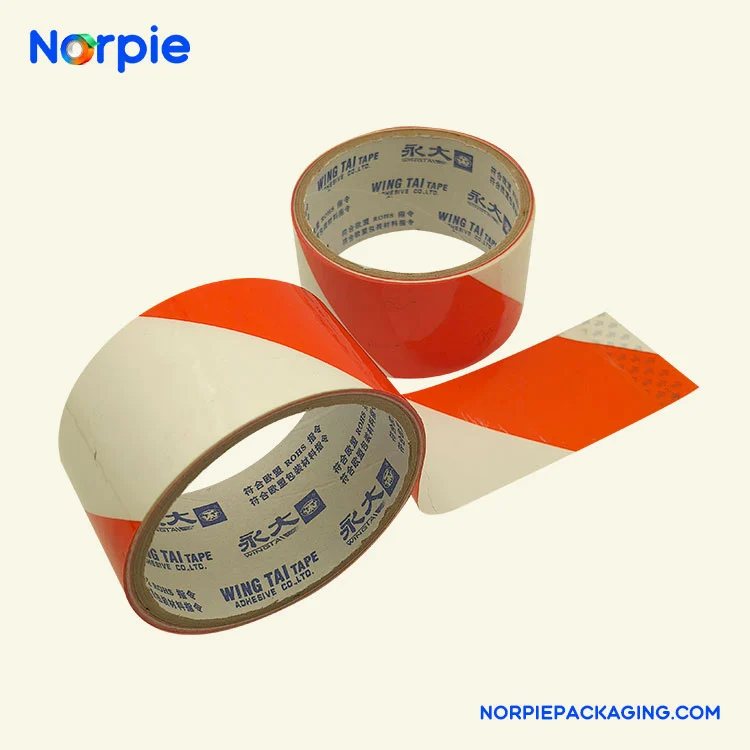 Rode en witte waarschuwingstape